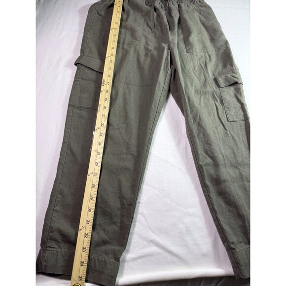 Ci Sono‎ Womens Linen Blend Tie Waist Pull On Pants Green Coastal Beach Sz M - Picture 5 of 14
